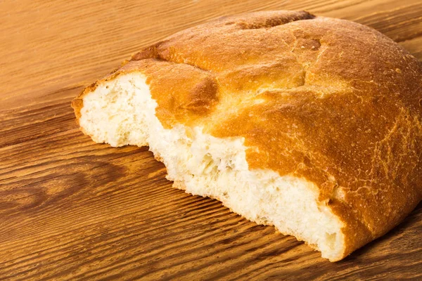 Fresh Pita Bread Close Wooden Background — Stock Photo, Image