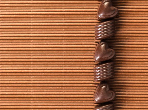 Fondo Los Alimentos Caramelos Chocolate Forma Corazón — Foto de Stock