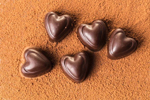 Fundo Comida Doces Chocolate Forma Coração — Fotografia de Stock