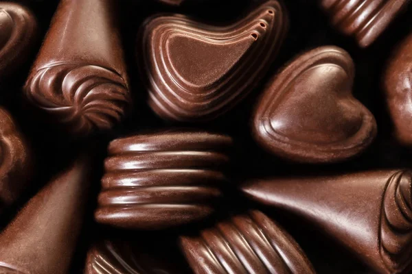 Food Background Texture Assorted Chocolates Close — Stock Photo, Image