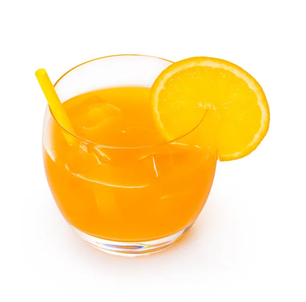 Алкогольний Коктейль Апельсиновим Соком Білому Ізольованому Фоні — стокове фото