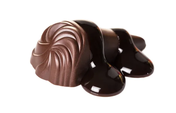 Chocolate Doce Close Fundo Isolado Branco — Fotografia de Stock