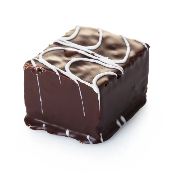 Csokoládé Desszert Torta Elszigetelt Fehér Alapon — Stock Fotó