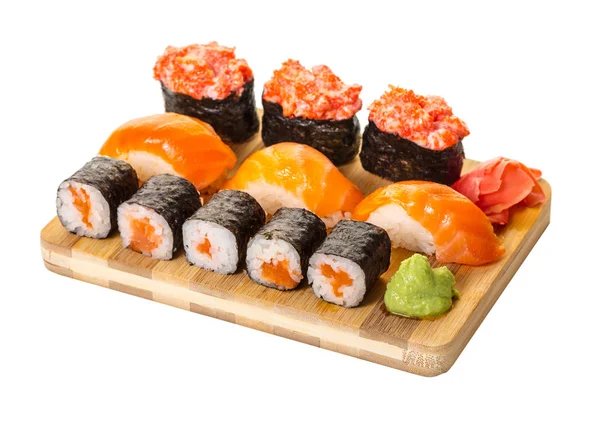 Japanese Food Sushi Set White Isolated Background — Stock Photo, Image