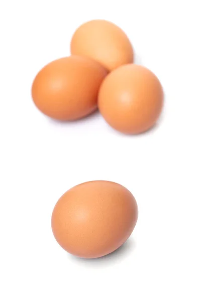 Huevos Pollo Primer Plano Sobre Fondo Blanco Aislado —  Fotos de Stock