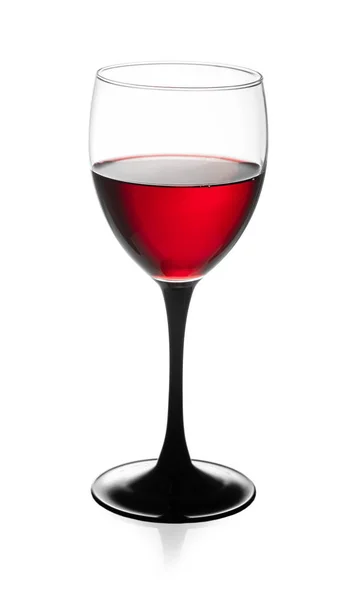 Glas Rode Wijn Een Witte Achtergrond Voor Geïsoleerde — Stockfoto