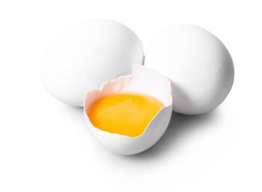 kırık ve bütün tavuk yumurtası