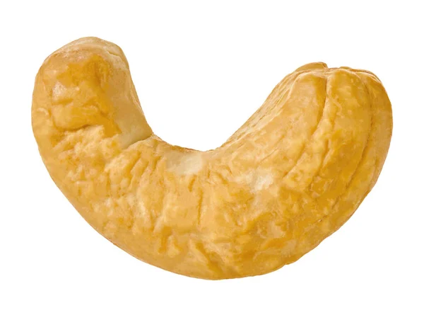 Cashewnötter Med Klippbana Vit Isolerad Bakgrund — Stockfoto