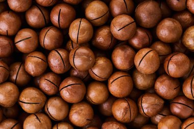 Gıda arka planı, fındık ezmesi dokusu yakın plan.                               