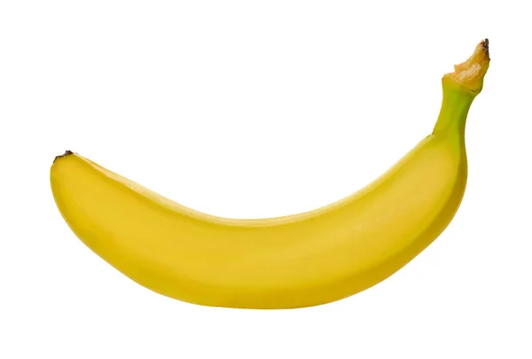 Banana Uno Sfondo Bianco Isolato Con Percorso Ritaglio — Foto Stock