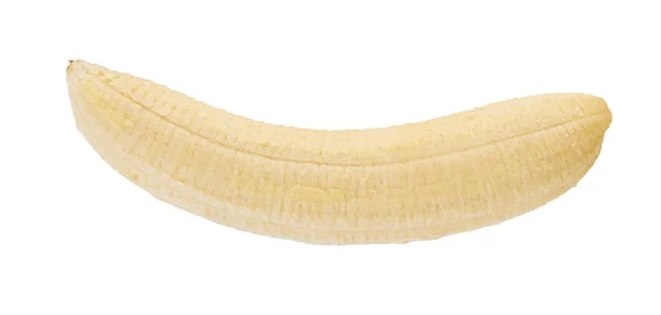 Peeled Banana White Isolated Background Clipping Path — Stock Photo, Image