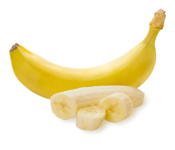 Bananas White Isolated Background Clipping Path — Stock Photo, Image