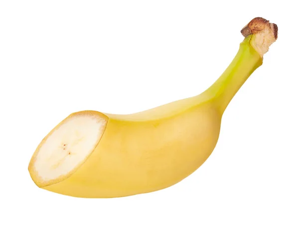 Half Banana White Isolated Background Clipping Path — Stock Photo, Image