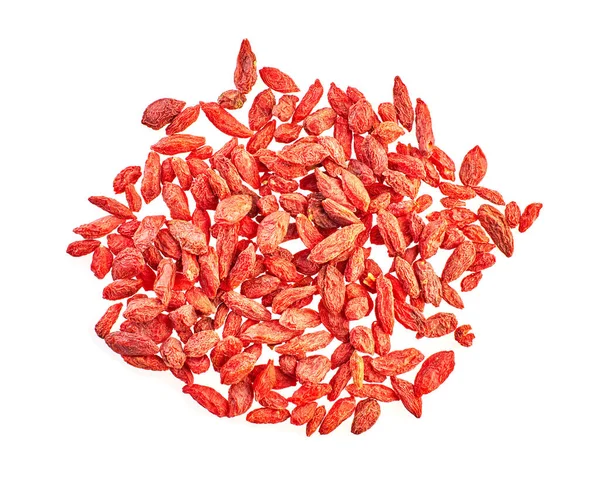 Dried Goji Berries Clipping Path White Isolated Background — Stock Photo, Image