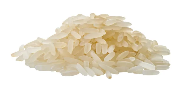 Ακατέργαστο Ρύζι Διαδρομή Αποκοπής Λευκό Απομονωμένο Φόντο — Φωτογραφία Αρχείου