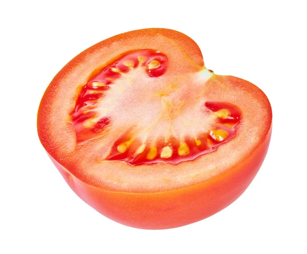 Tomatoe Pół Białym Izolowanym Tle Ścieżką Wycinania — Zdjęcie stockowe