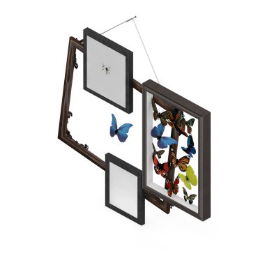 İzometrik 3d render. Senin işin daha iyi sunum için modern ve profesyonel vitrin!