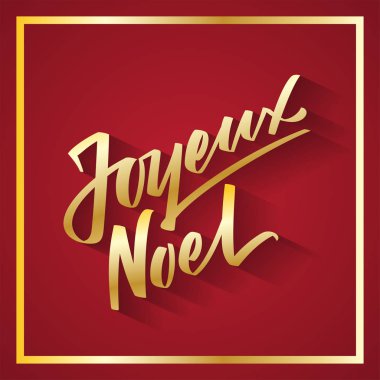 Joyeux Noel - Merry Christmas Fransız elle yazılmış metin, tipografi, yazı, kaligrafi ver..