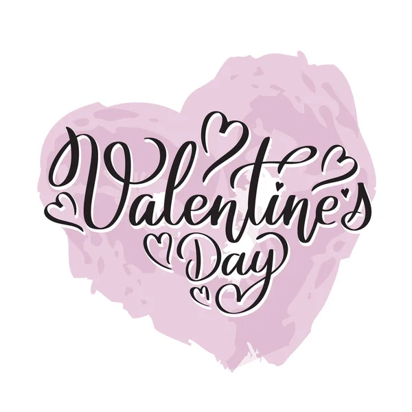 Buon San Valentino scritto a mano testo lettering — Vettoriale Stock