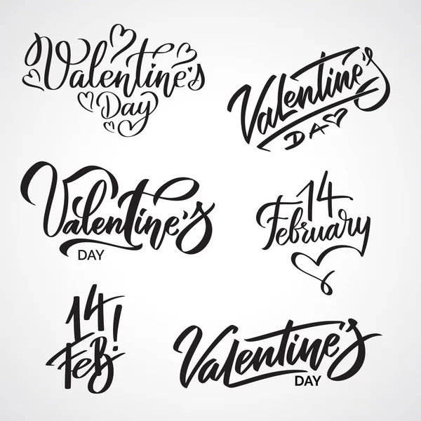 Set van Valentine dag geschriften, kalligrafische teksten — Stockvector