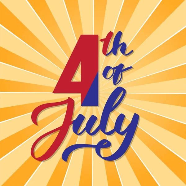 EE.UU. día de la independencia, julio 4- escritura a mano, caligrafía, tipografía, letras . — Archivo Imágenes Vectoriales