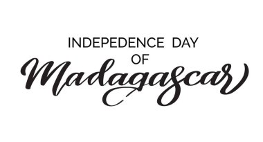 Madagaskar 'ın bağımsızlık günü. El yazısı metin