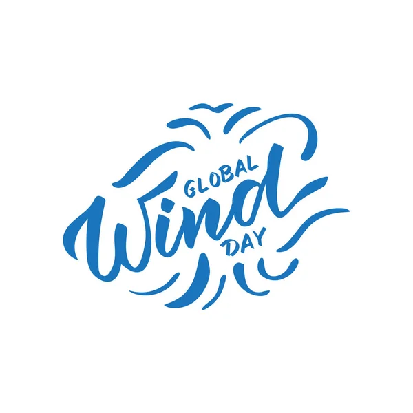 Globaler Windtag - handgeschriebener Text — Stockvektor