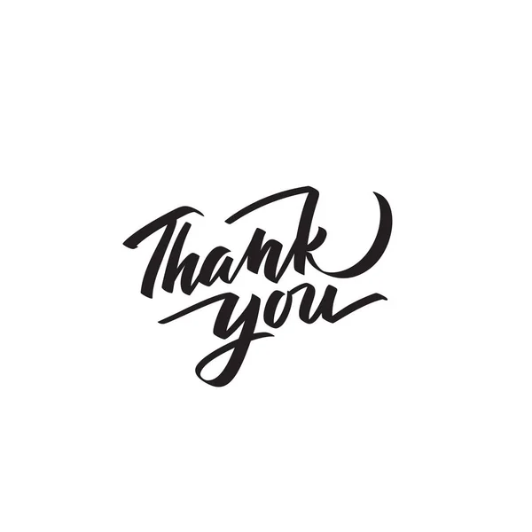 Thank You text modern calligraphy. Graphic print — Stock Vector