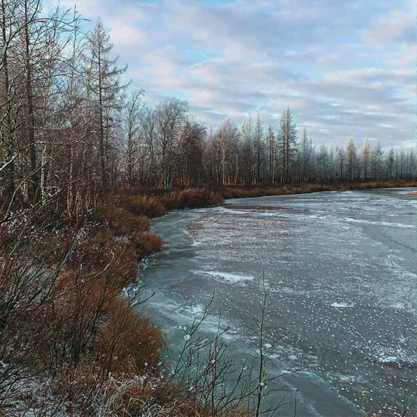 Sibirya nehre ilk buzla kaplı.