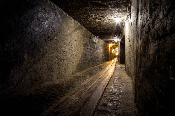 Mining tunnel in a salt mine — Stock Photo, Image