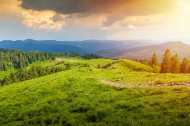 Bucegi Natural Park'ta muhteşem manzara, Romanya
