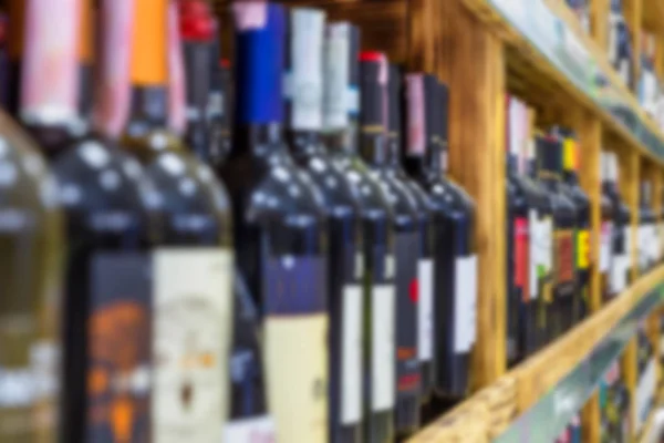 close-up shot of wine bottles selling in supermarket