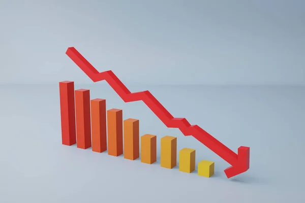 3D Hazırlama, Üç Boyutlu Ok Sembollü Grafik Gri Arkaplan Üzerine İniş