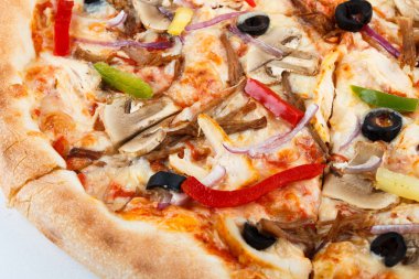 taze İtalyan pizza kapatın. set menü fotoğraf. geleneksel gıda