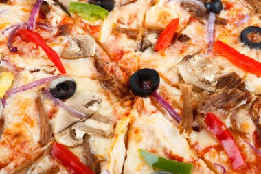 taze İtalyan pizza kapatın. set menü fotoğraf. geleneksel gıda