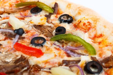 taze İtalyan pizza kapatın. set menü fotoğraf. geleneksel gıda