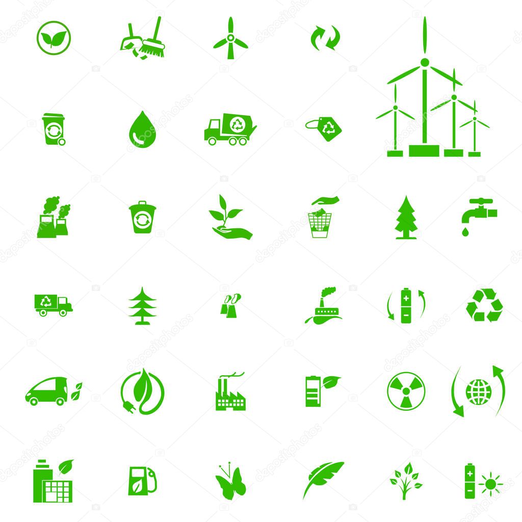 ecology icons set   stock vector