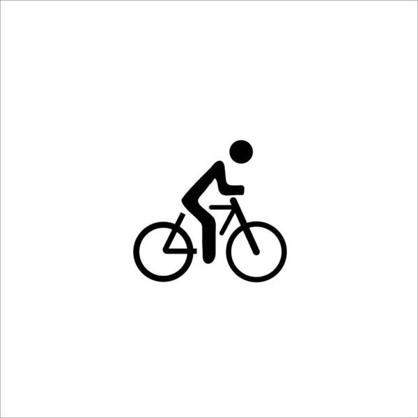 Silueta Deportiva Hombre Montando Bicicleta Vector Iconos Sólidos — Archivo Imágenes Vectoriales