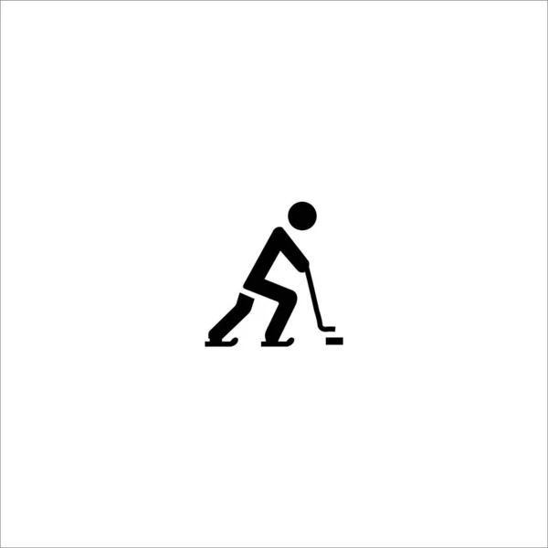 Hockeyspieler Symbol Sport Und Schlittschuh Eishockey Zeichen Vektorgrafik — Stockvektor