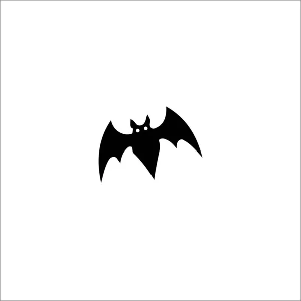 Halloween Bat Silhuett Vektor Design Isolerad Vit Bakgrund — Stock vektor