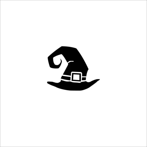Чёрный Силуэт Шляпы Ведьмы Хэллоуин Векторная Иллюстрация — стоковый вектор
