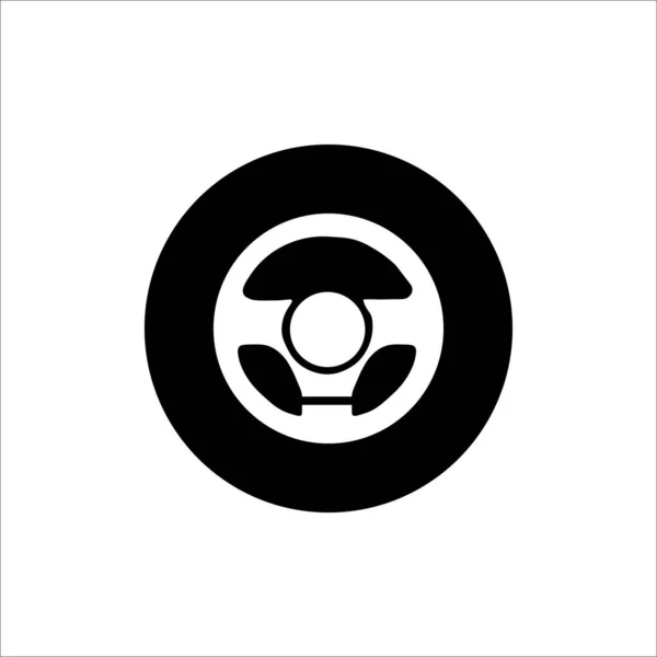 Cirkelvormig Pictogram Autobesturing Geïsoleerd Pictogram Witte Achtergrond Auto Service — Stockvector