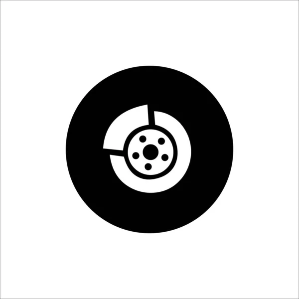 Icono Circular Freno Disco Icono Aislado Sobre Fondo Blanco Servicio — Vector de stock