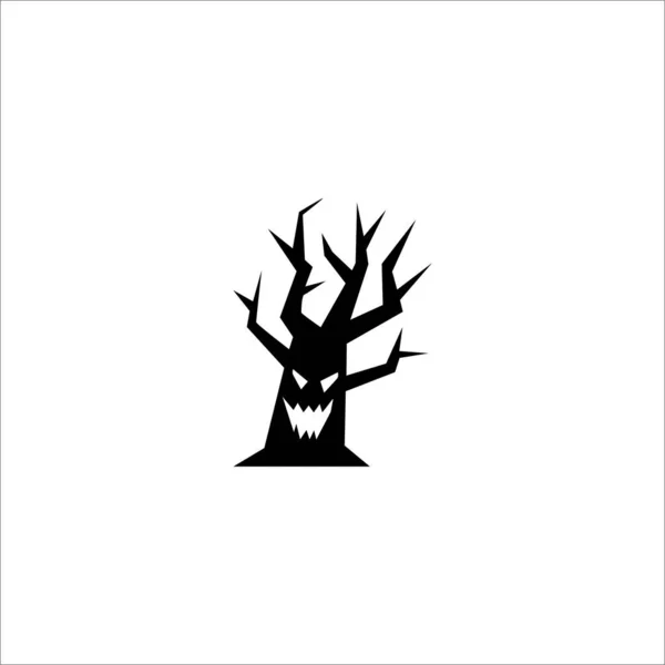 ハロウィンツリー 吸血鬼の木 ベクトルソリッドアイコン — ストックベクタ