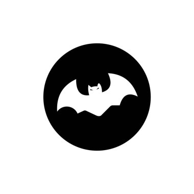 Cadılar bayramı yarasa silueti vektör tasarımı beyaz arkaplanda izole