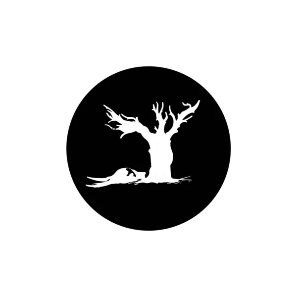 ハロウィンツリー 吸血鬼の木 ベクトルソリッドアイコン — ストックベクタ
