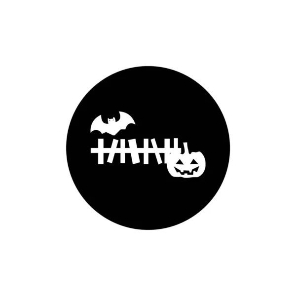 Valla Halloween Vector Iconos Sólidos Icono Web — Vector de stock