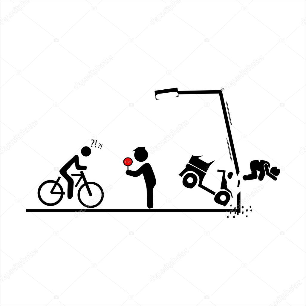 Crash cars vector solid icons