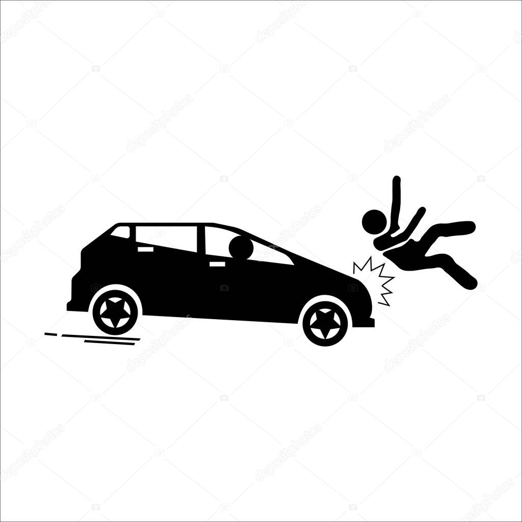 Crash cars vector solid icons