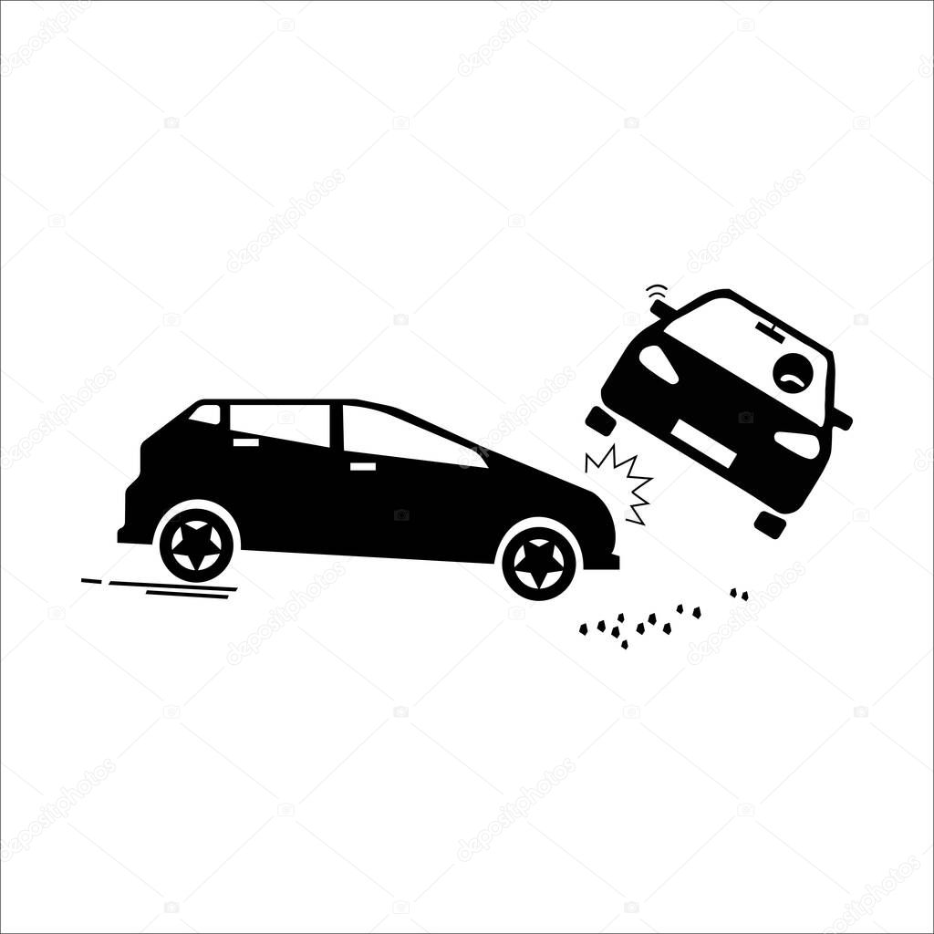 crash cars vector solid icons